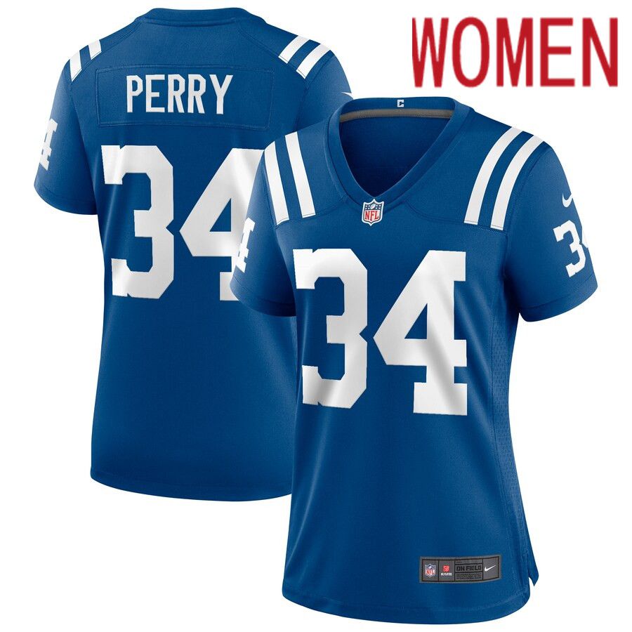 Women Indianapolis Colts #34 Joe Perry Nike Royal Game Retired Player NFL Jersey->women nfl jersey->Women Jersey